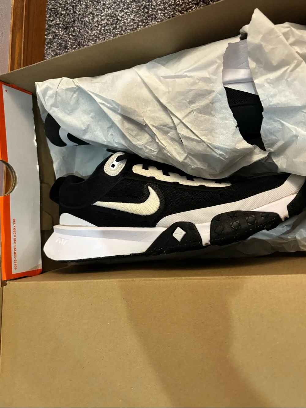 Nike Air Diamond Varsity Turf Black and White Mens Baseball Turf Shoe